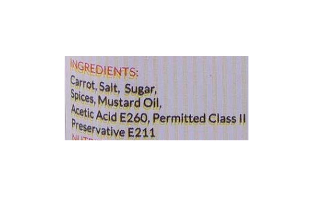 Mom Made Pickles Sweet Gajar Pickle    Plastic Jar  500 grams